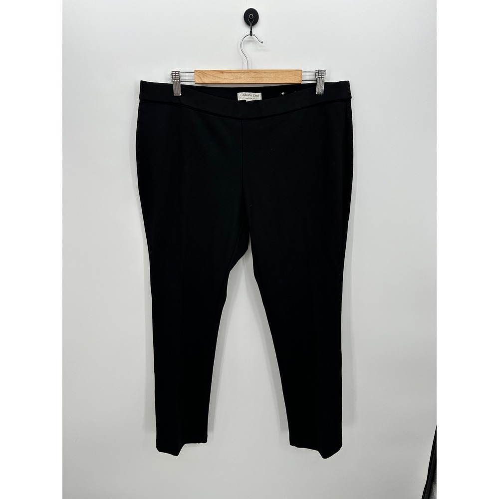 Coldwater Creek Women XL 16 Black Natural Fit Straight Leg Pull On Pants - Picture 2 of 9